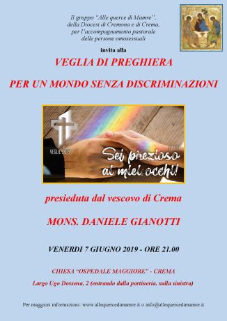 veglia di preghiera 'contro le discriminazioni' 2019